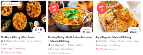 Deliveroo Indian Foods