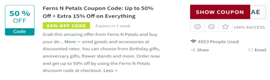 Promo Fern N Petals Code