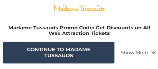 Copy Madame Tussauds Promo