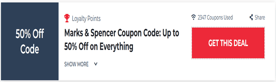 Promo Marks & Spencer Code