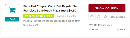 Promo Pizza Hut Code