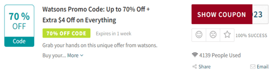 Promo Watsons Code